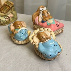 Pendelfin Chirpy, Teddy & Parsley Bedtime Bunnies w/ Boxes – Set of 3